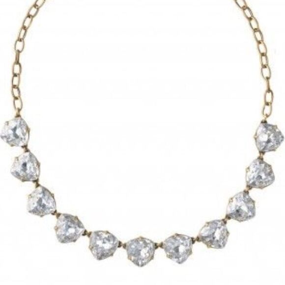 EUC Stella & Dot Sommervell Crystal Necklace Gold Vintage - Picture 3 of 8